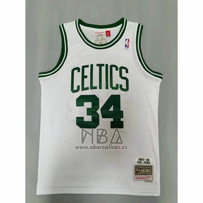 Camiseta Boston Celtics Paul Pierce NO 34 Mitchell & Ness 2007-08 Blanco